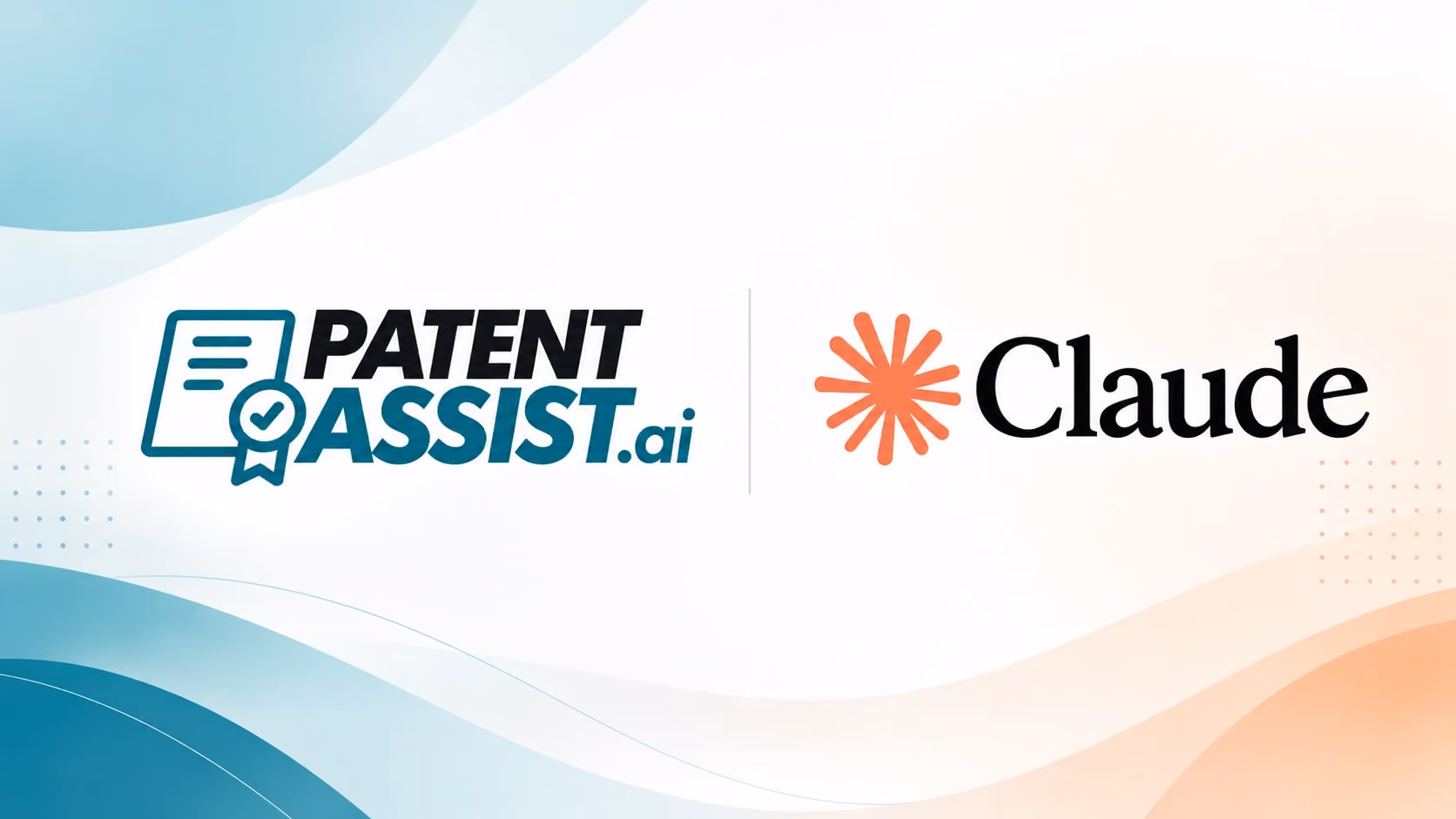 PatentAssist.ai and Claude logos for the Claude Startups program